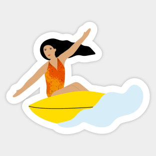 Surfing Girl 3 Sticker